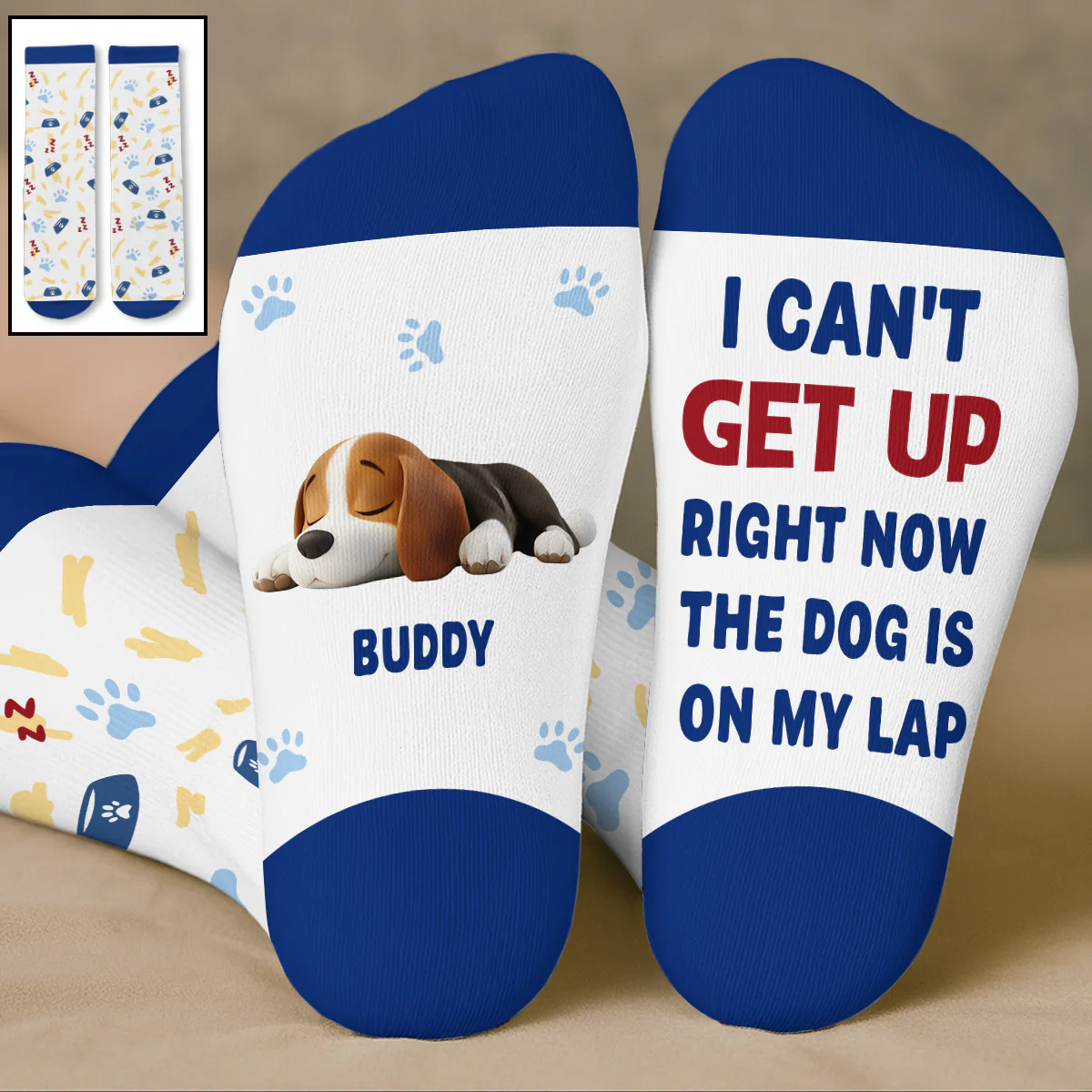 Wake Me Up Never - Personalized Custom Crew Socks