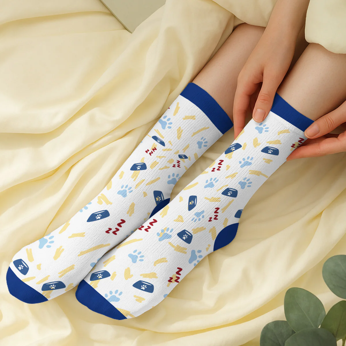 Wake Me Up Never - Personalized Custom Crew Socks - Image 3