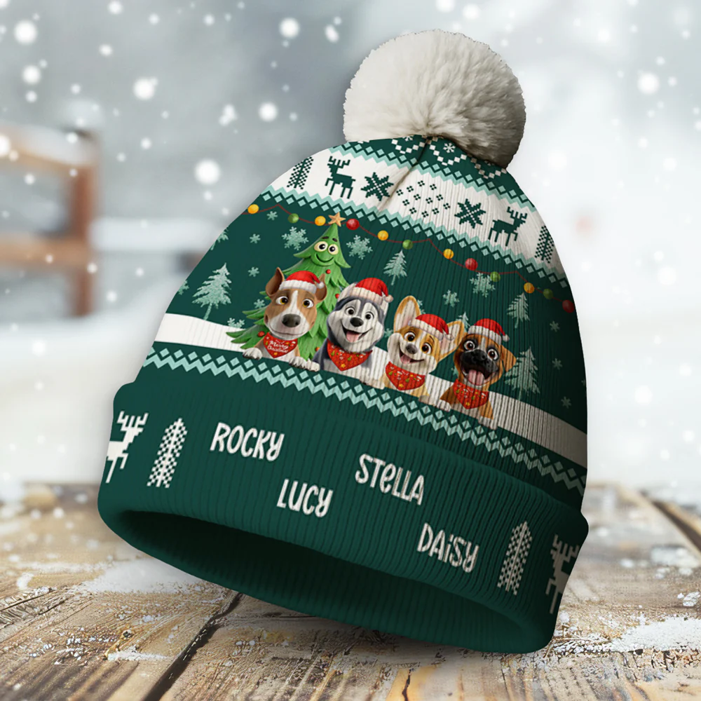 Warm And Fun - Personalized Custom Bobble Beanie Hat - Image 4