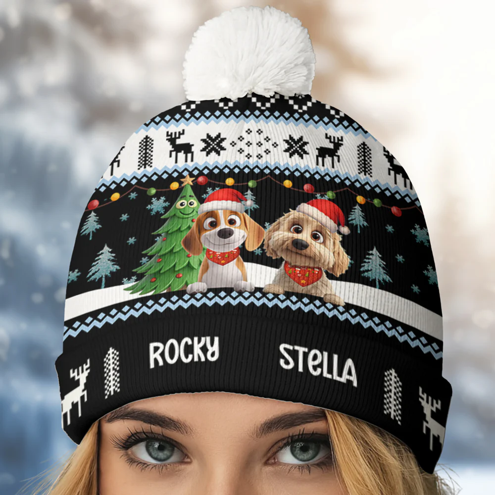 Warm And Fun - Personalized Custom Bobble Beanie Hat - Image 5