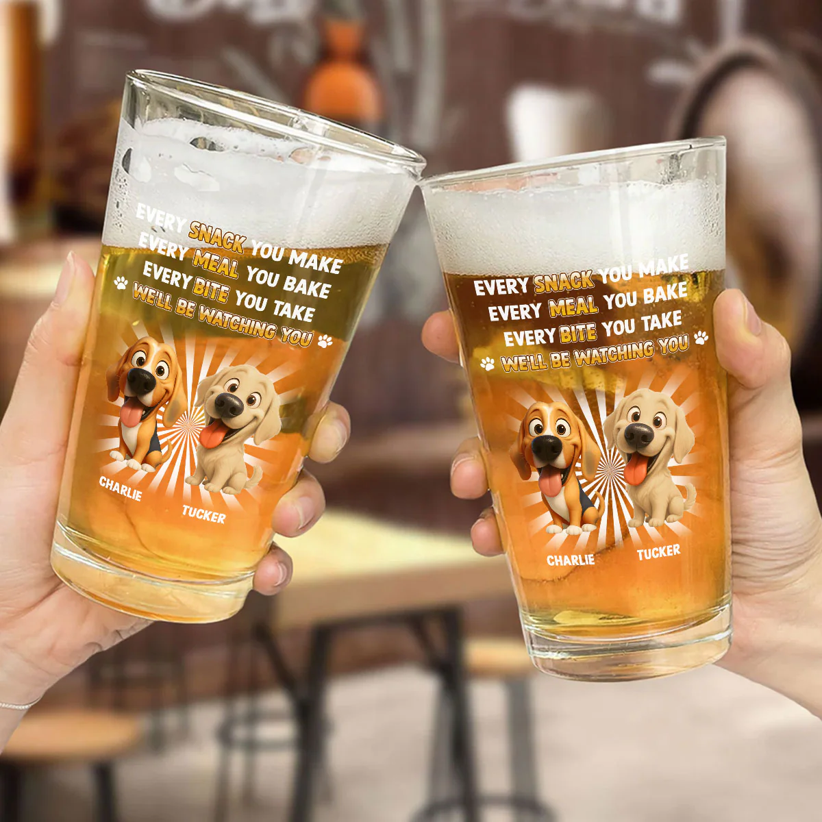 Watch Everything You Do - Personalized Custom Beer Glass - Image 2