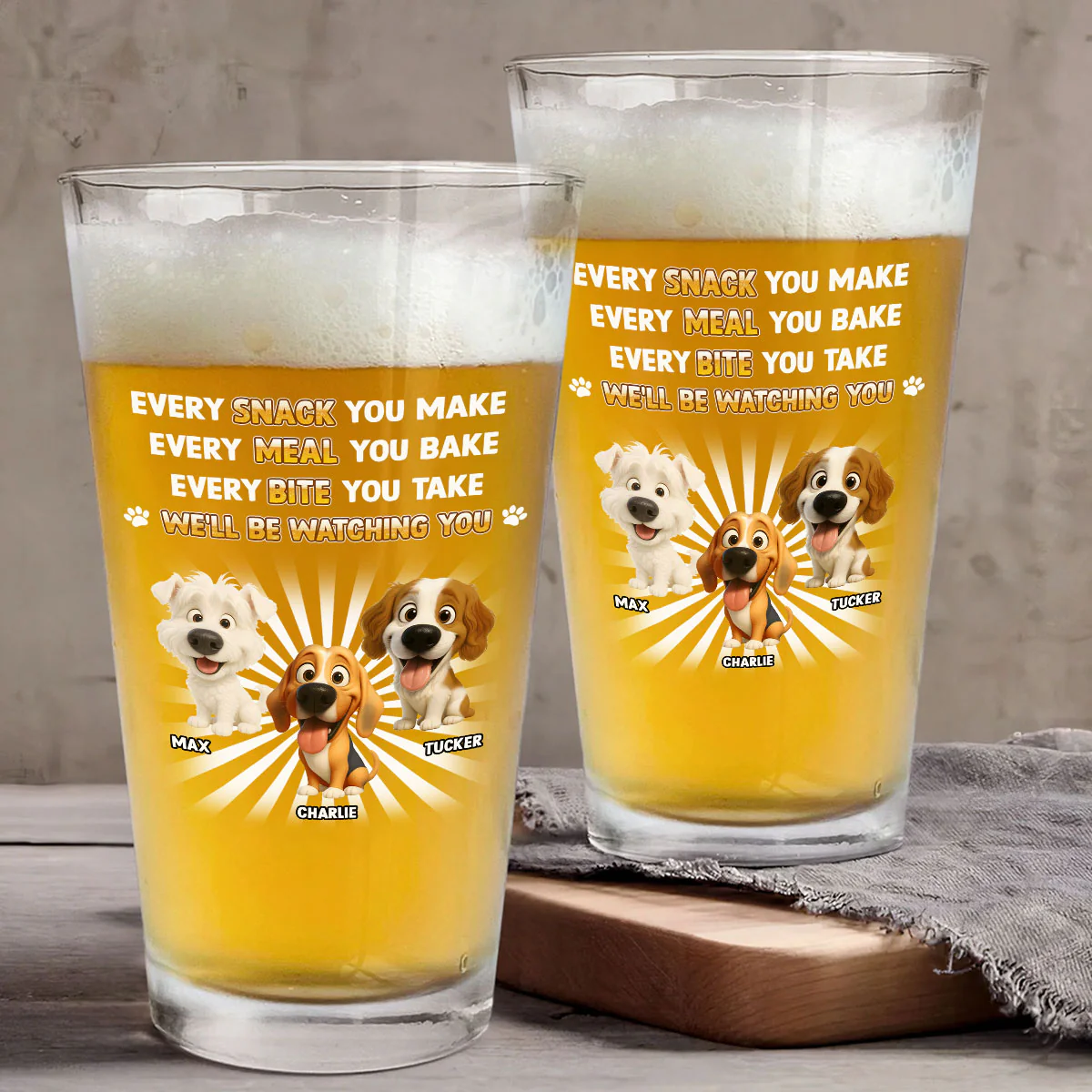 Watch Everything You Do - Personalized Custom Beer Glass - Image 3