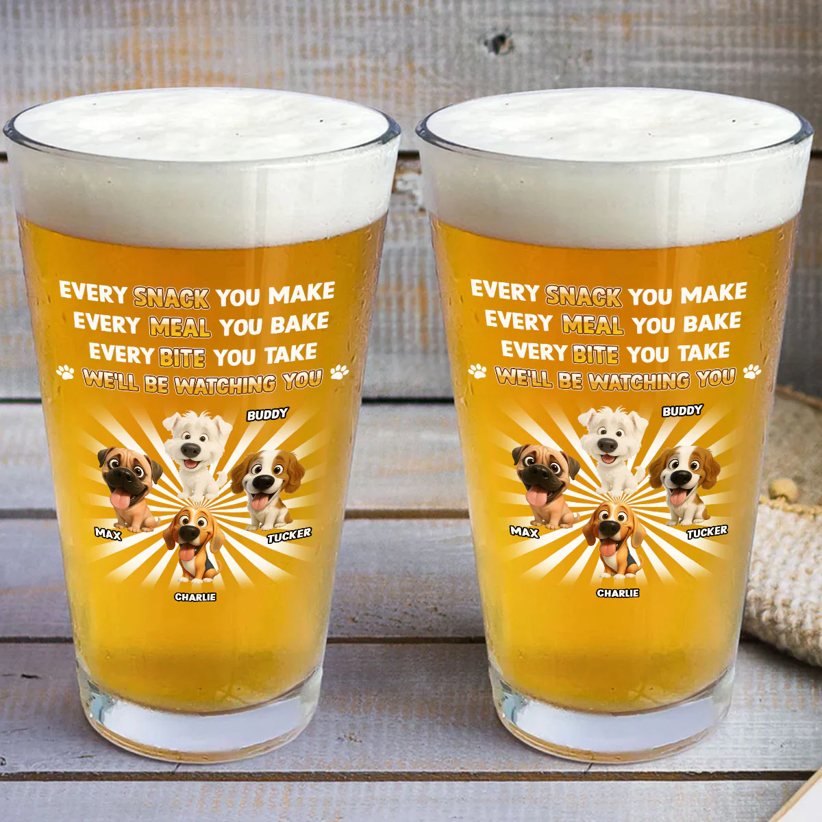 Watch Everything You Do - Personalized Custom Beer Glass - Image 4