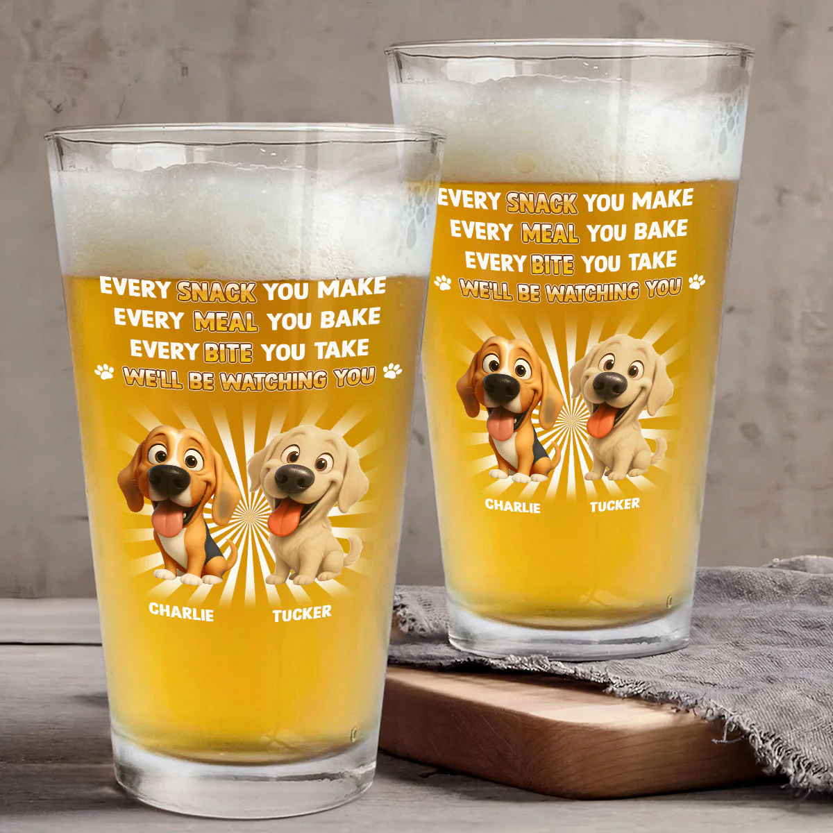 Watch Everything You Do - Personalized Custom Beer Glass - Image 5