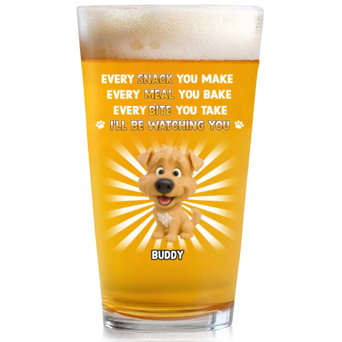 Watch Everything You Do - Personalized Custom Beer Glass - Image 7