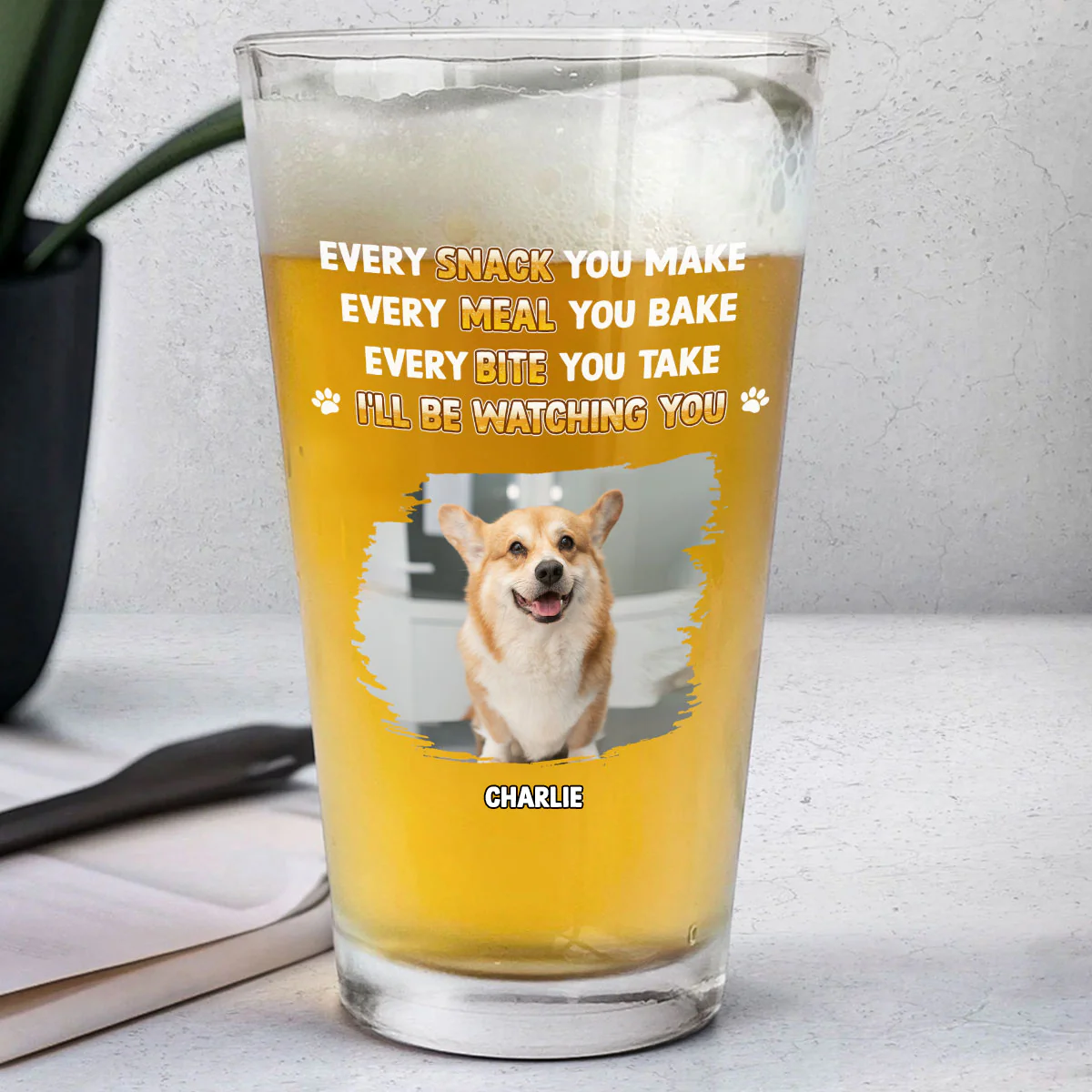 Watch Everything You Do Photo - Personalized Custom Beer Glass - Image 2