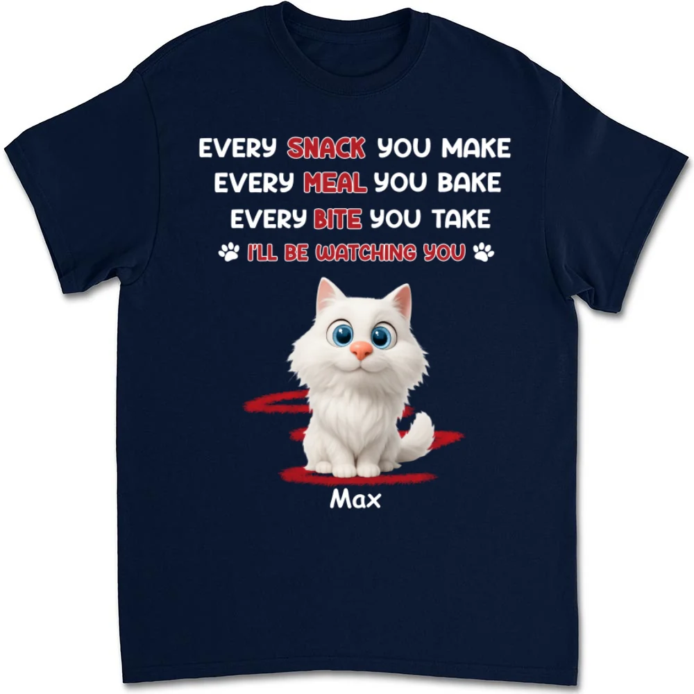 Watching You Forever Cat Version - Personalized Custom Unisex T-Shirt - Image 8