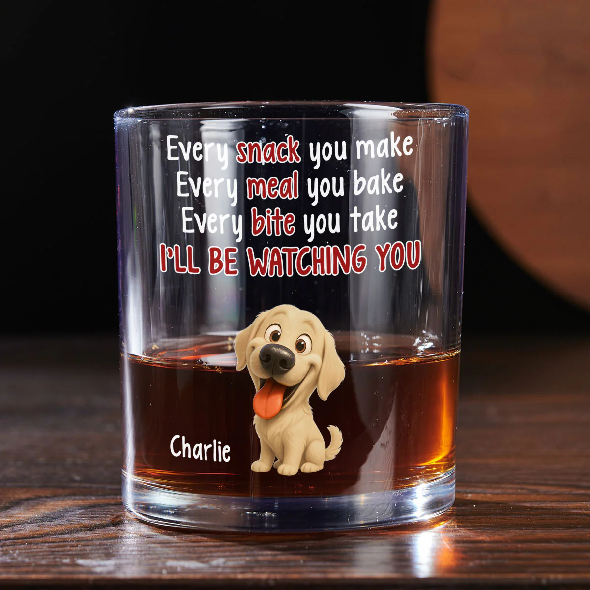 Watching You Forever - Personalized Custom Whiskey Glass