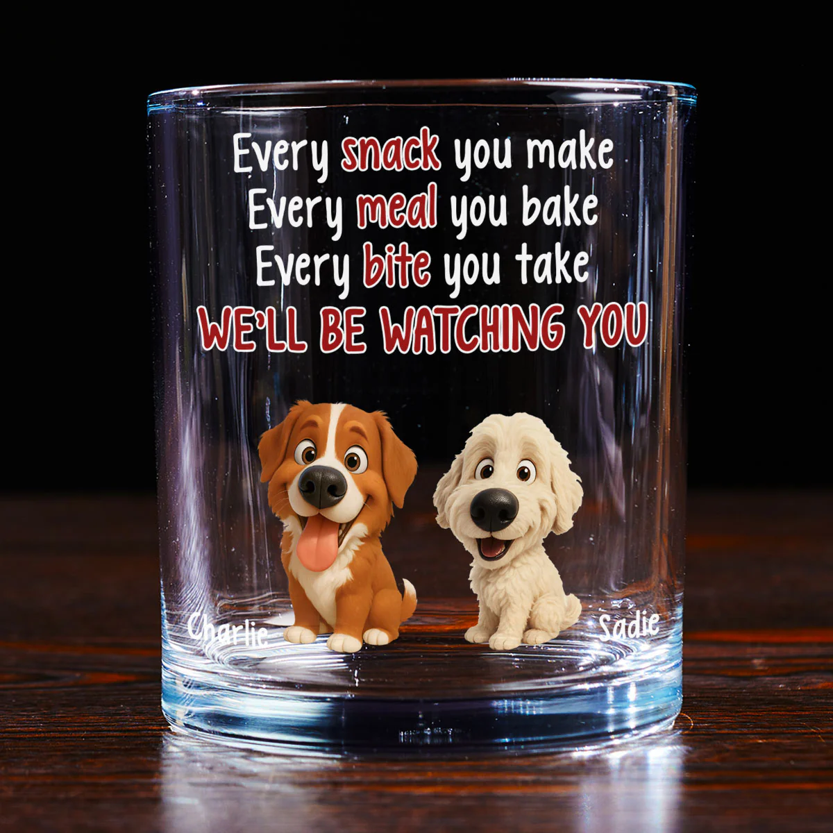 Watching You Forever - Personalized Custom Whiskey Glass - Image 5