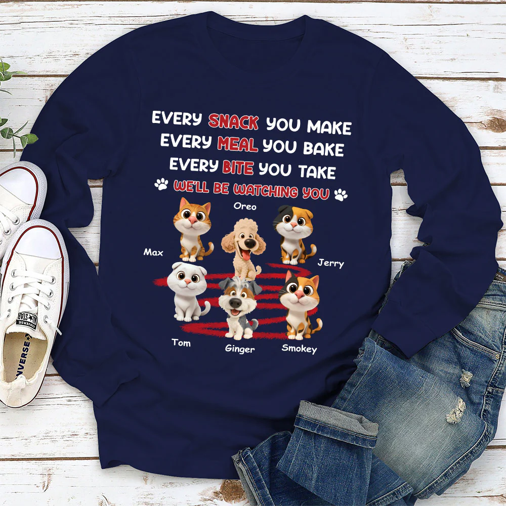 Watching You Forever Pet Version - Personalized Custom Long Sleeve T-Shirt - Image 2