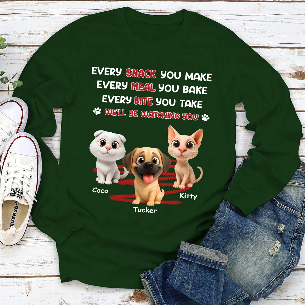 Watching You Forever Pet Version - Personalized Custom Long Sleeve T-Shirt - Image 3