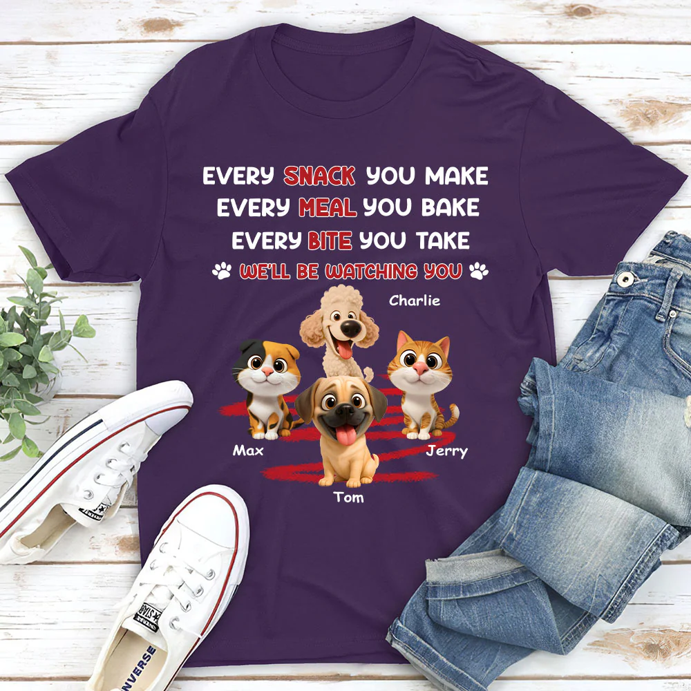 Watching You Forever Pet Version - Personalized Custom Unisex T-Shirt - Image 3