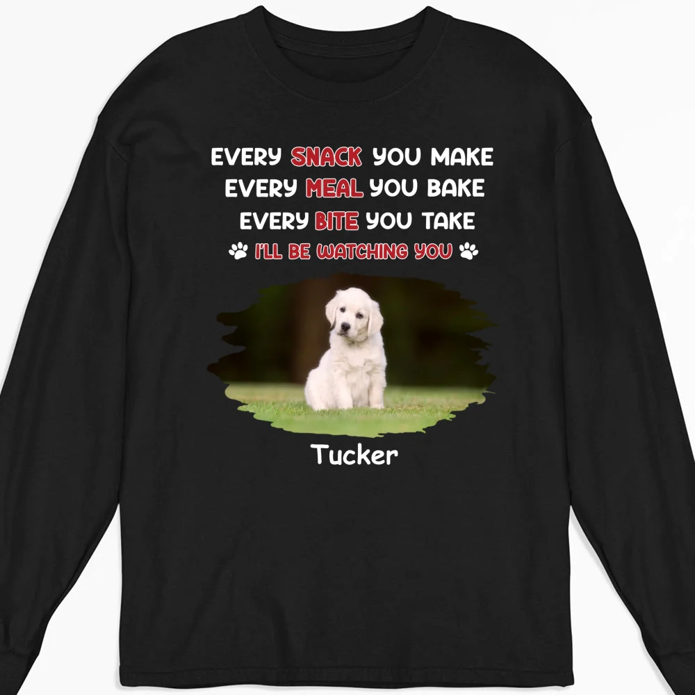 Watching You Forever Pet Version Photo - Personalized Custom Long Sleeve T-Shirt - Image 3