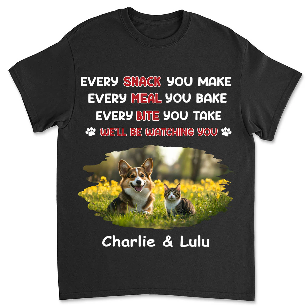 Watching You Forever Pet Version Photo - Personalized Custom Unisex T-Shirt