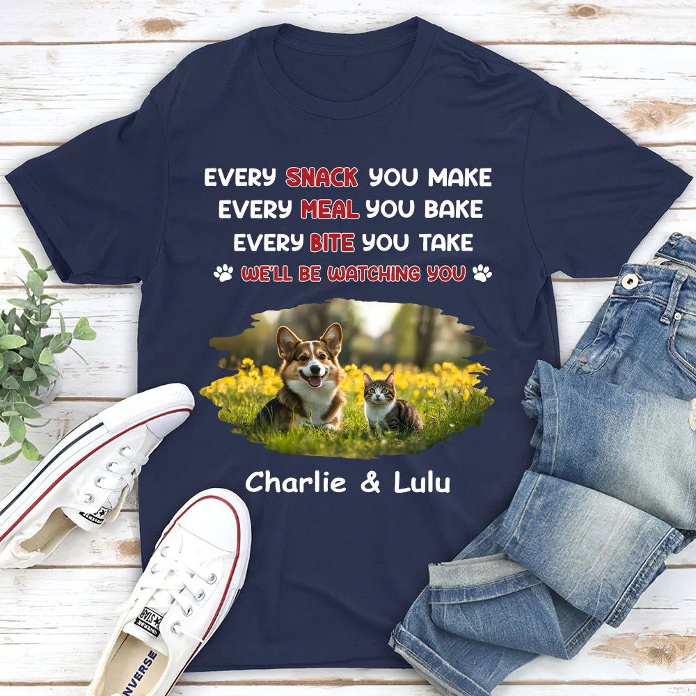 Watching You Forever Pet Version Photo - Personalized Custom Unisex T-Shirt - Image 2