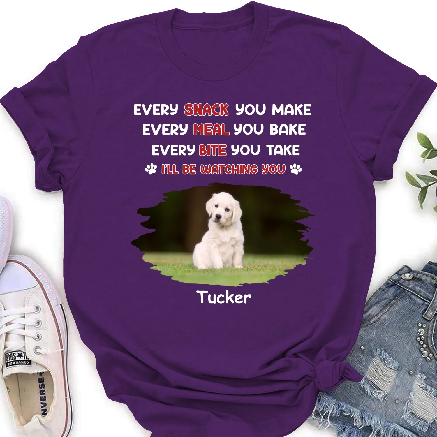 Watching You Forever Pet Version Photo - Personalized Custom Women's T-Shirt - Image 6