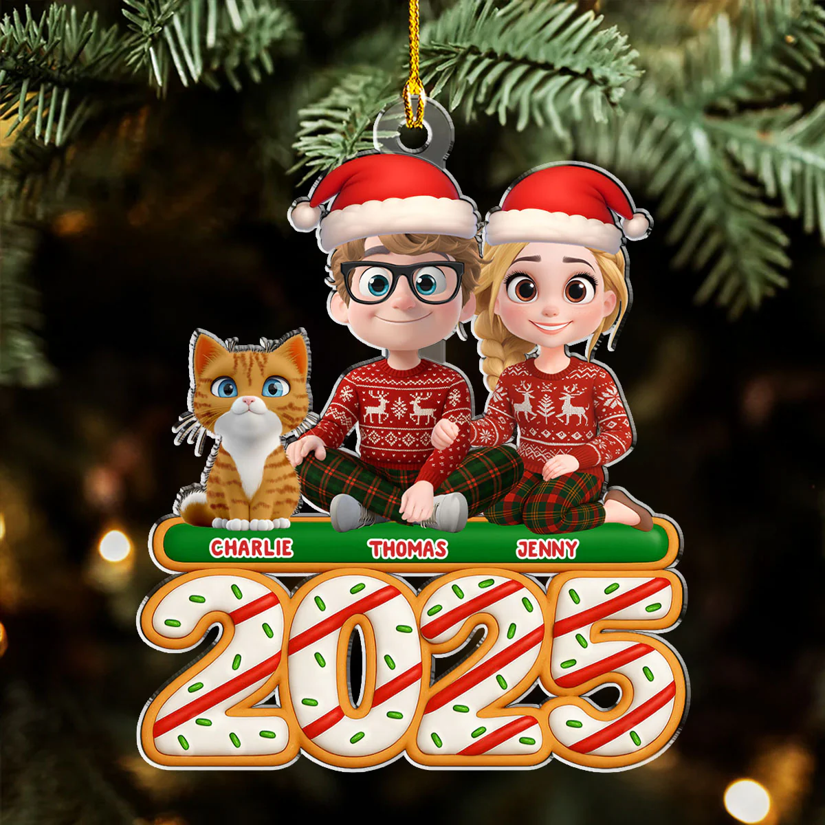 We And Our Cat Tree Cake - Personalized Custom Acrylic Ornament - Image 2
