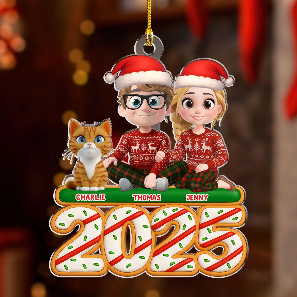 We And Our Cat Tree Cake - Personalized Custom Acrylic Ornament - Image 4