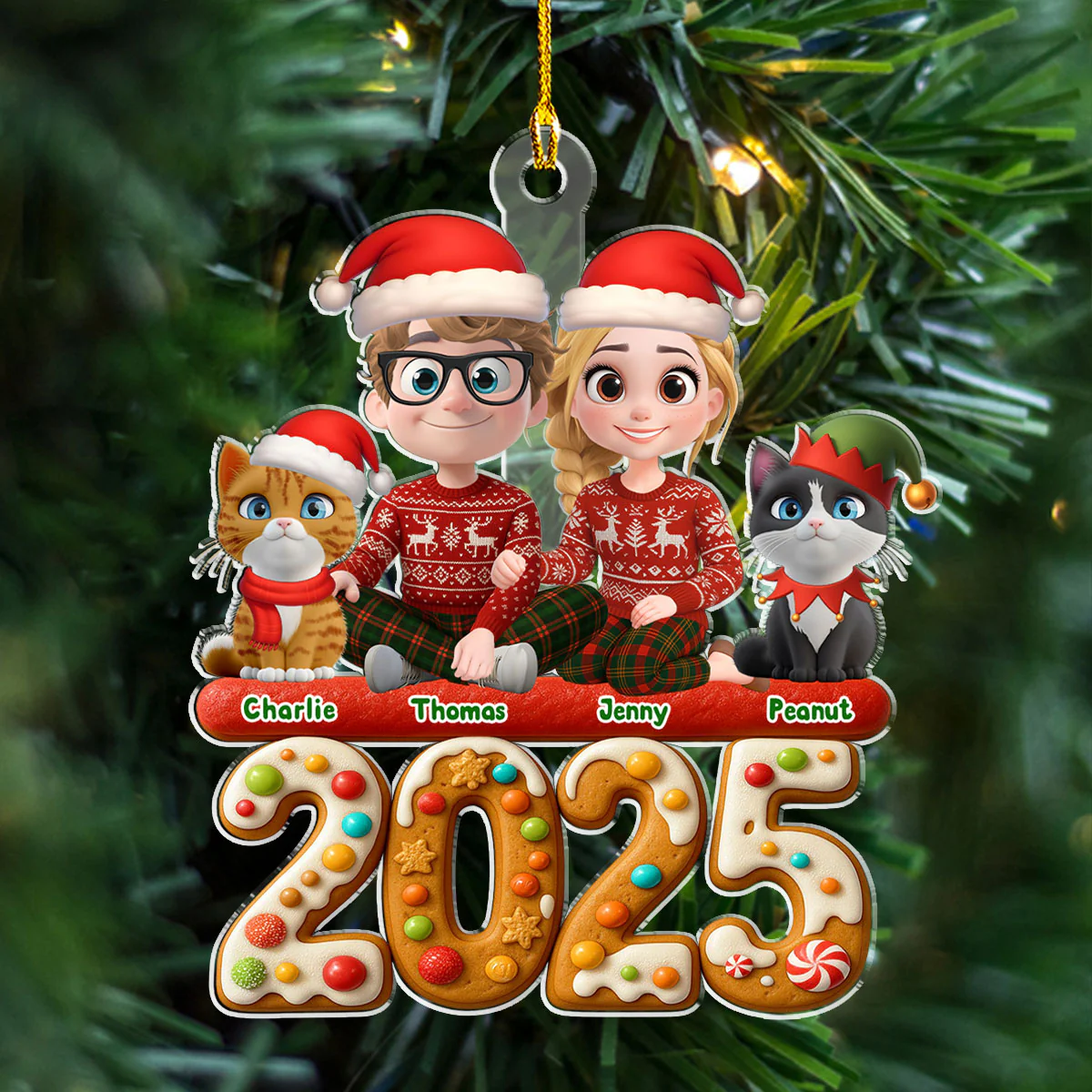 We And Our Cat Version 3 - Personalized Custom Acrylic Ornament - Image 4