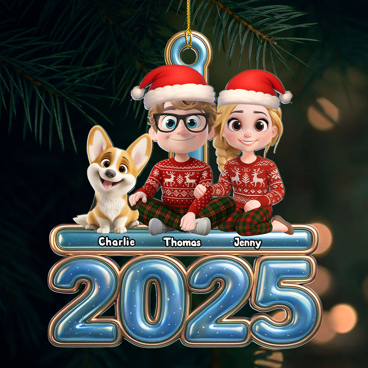 We And Our Dog Blue - Personalized Custom Acrylic Ornament - Image 2