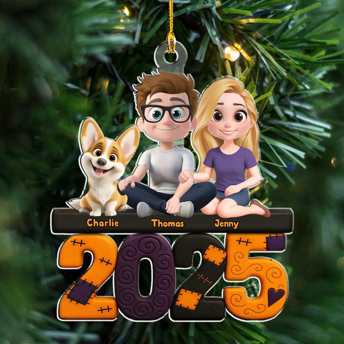 We And Our Dog Creepy - Personalized Custom Acrylic Ornament - Image 2