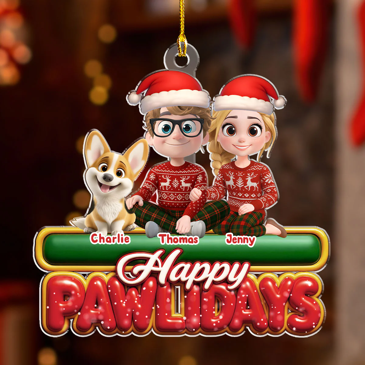 We And Our Dog Pawlidays - Personalized Custom Acrylic Ornament - Image 2