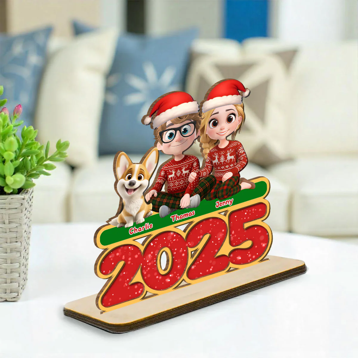 We And Our Dog - Personalized Custom 2-Layer Wood Plaque With Flat Base - Image 3