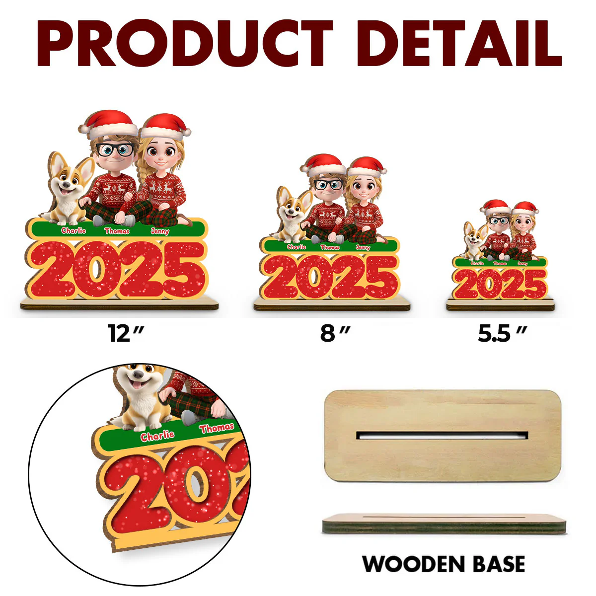 We And Our Dog - Personalized Custom 2-Layer Wood Plaque With Flat Base - Image 5