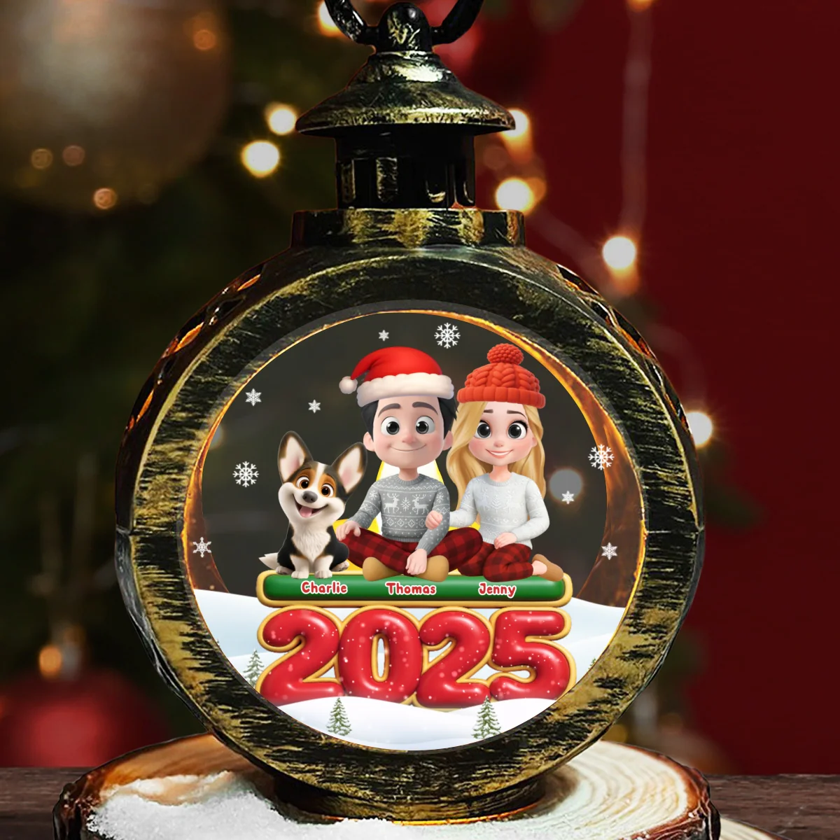 We And Our Dog - Personalized Custom Christmas Lantern - Image 6