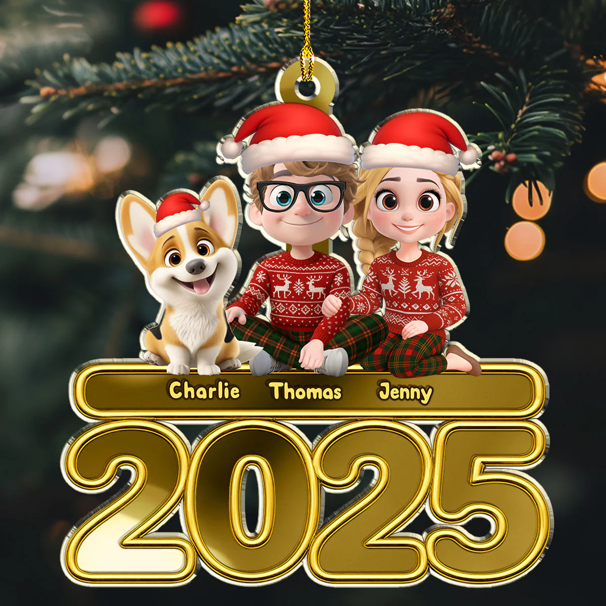 We And Our Dog - Personalized Custom Mirrored Acrylic Ornament - Image 4