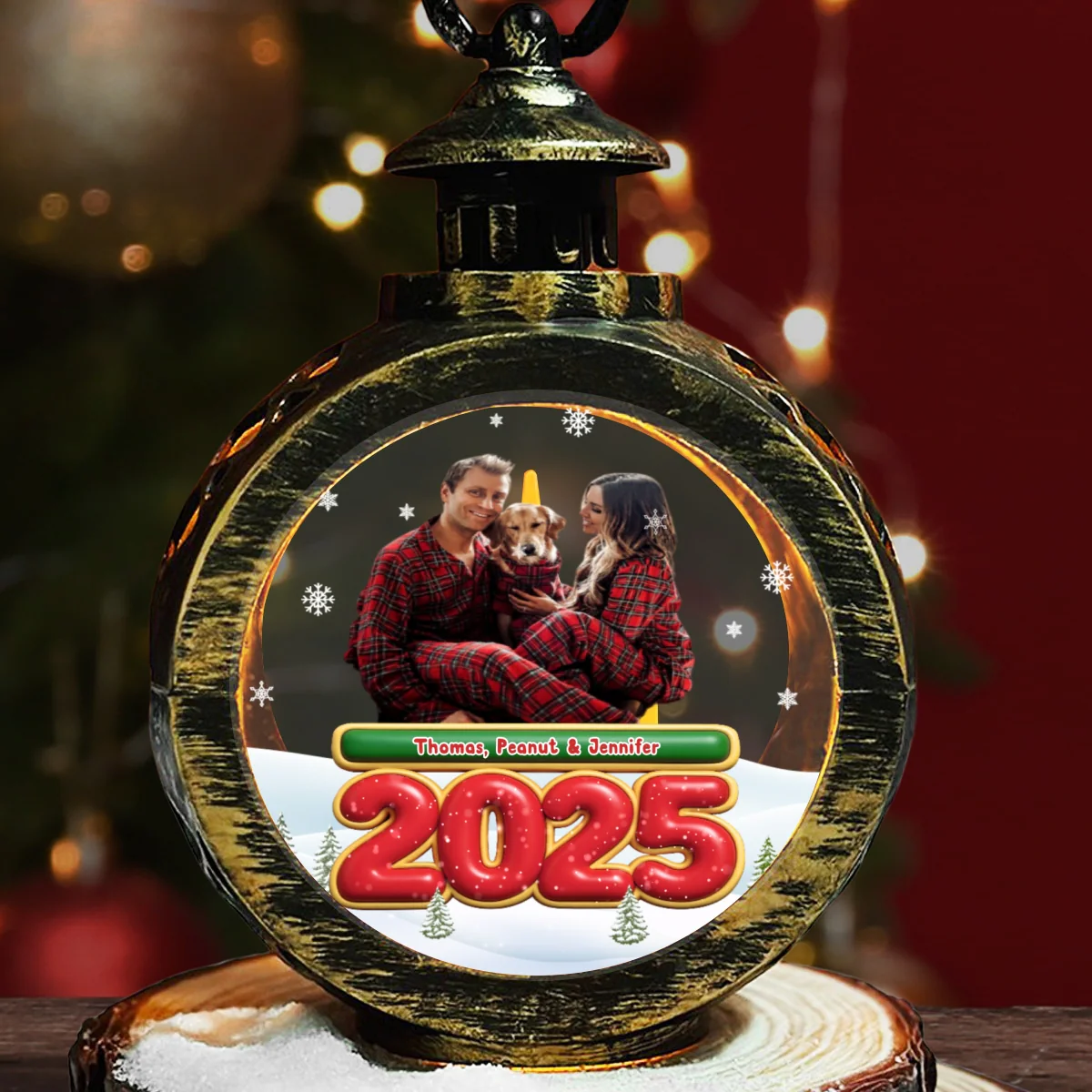 We And Our Dog Photo - Personalized Custom Christmas Lantern - Image 7