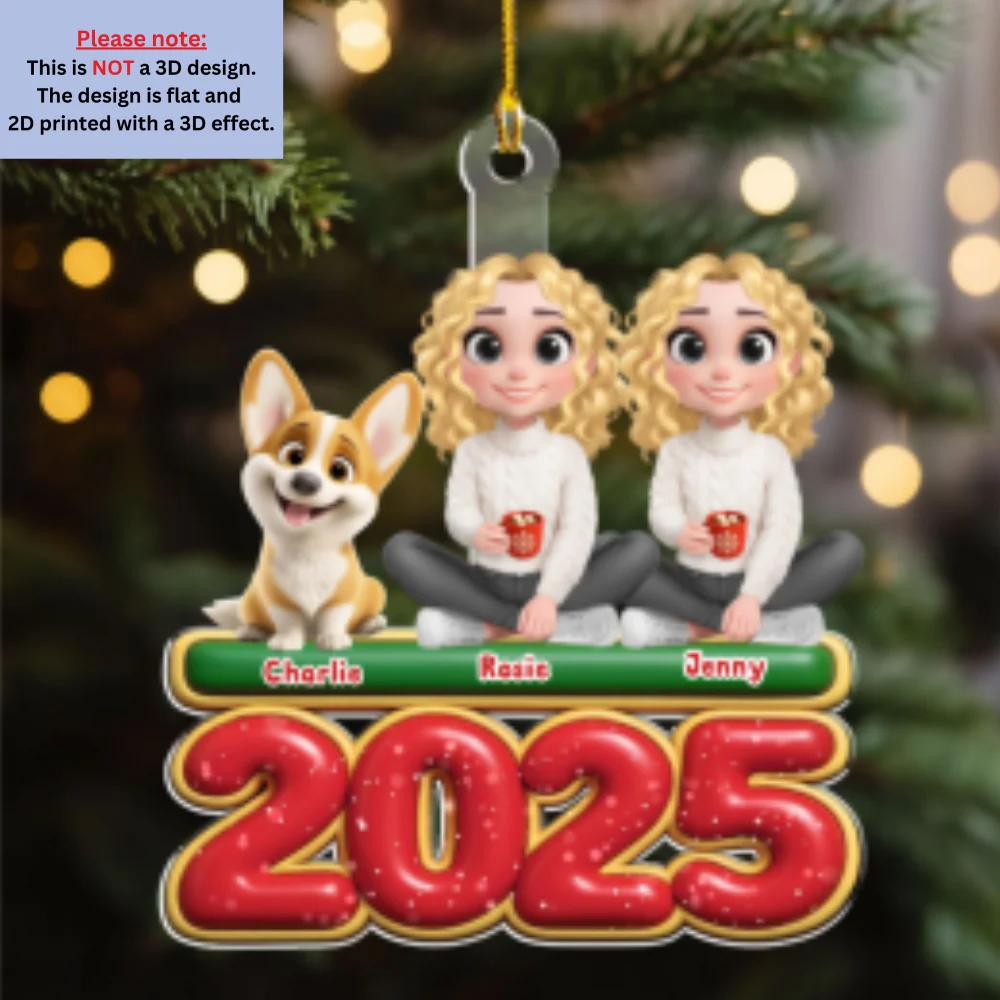 We And Our Dog Version 2 - Personalized Custom Acrylic Ornament - Image 6