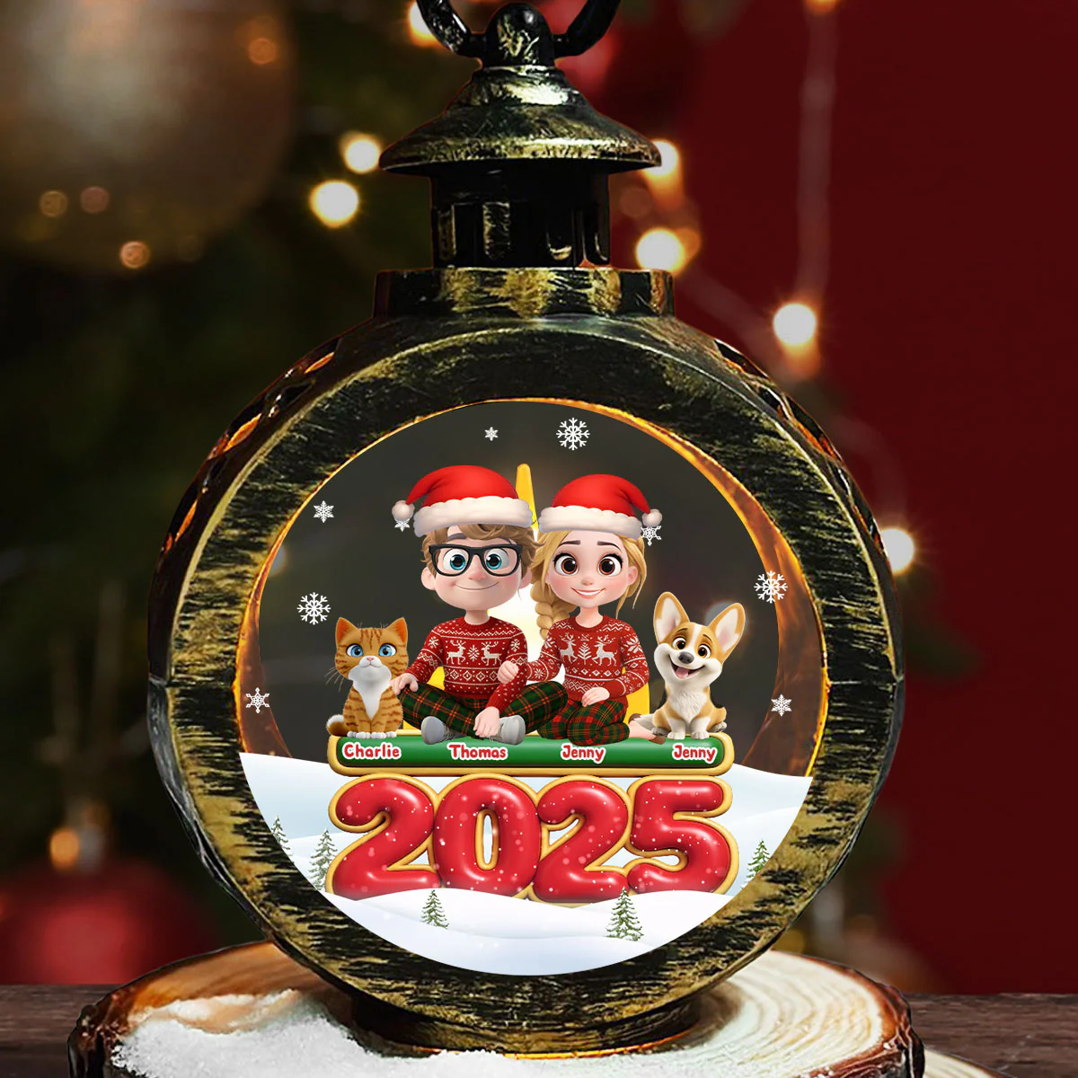 We And Our Pet - Personalized Custom Christmas Lantern