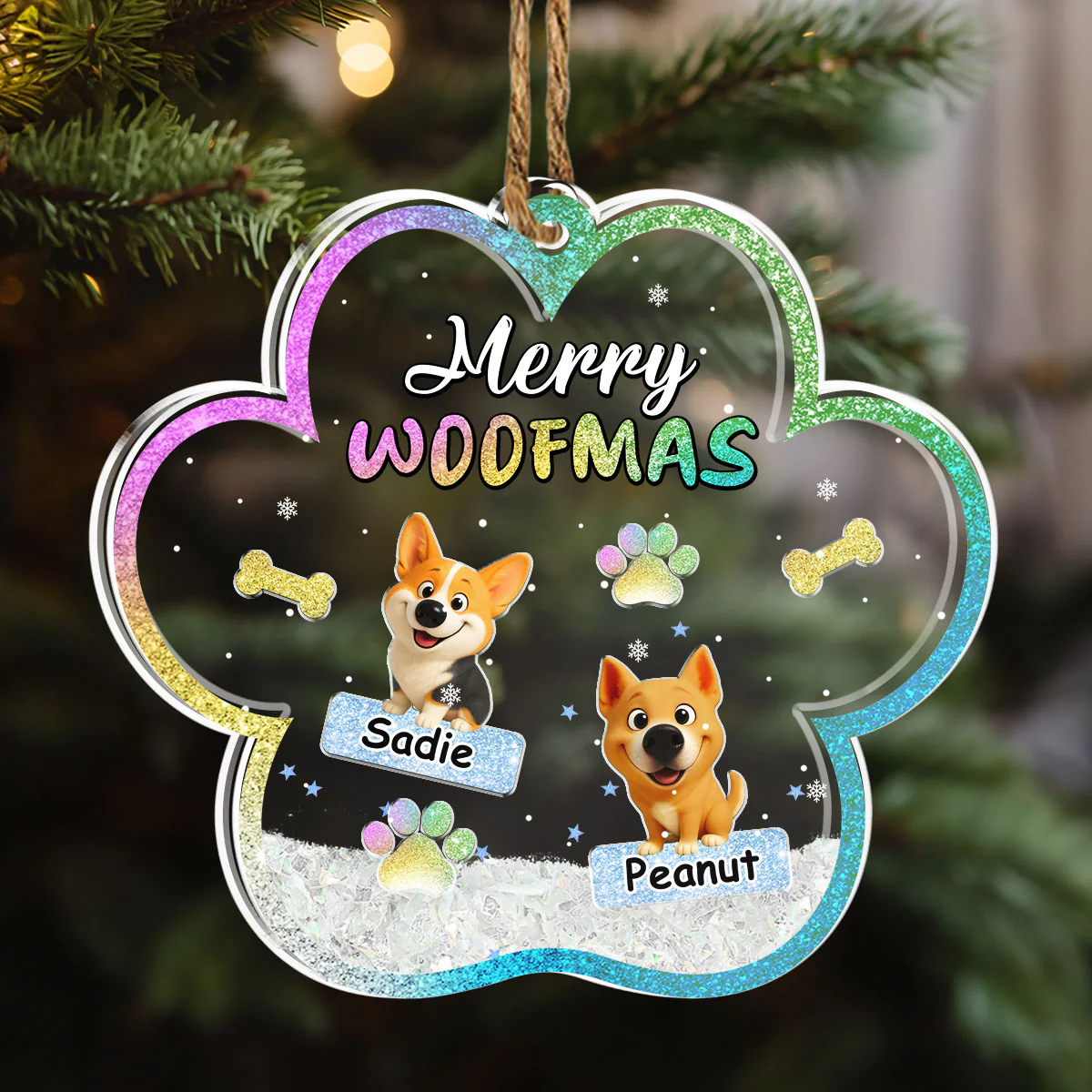 We And Snow - Personalized Custom Acrylic Shaker Ornament