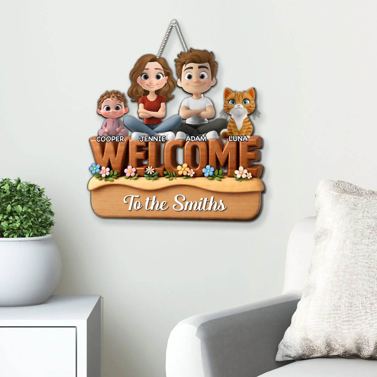 We Are All Nice Here - Personalized Custom 3D Effect Wood Sign - Image 3