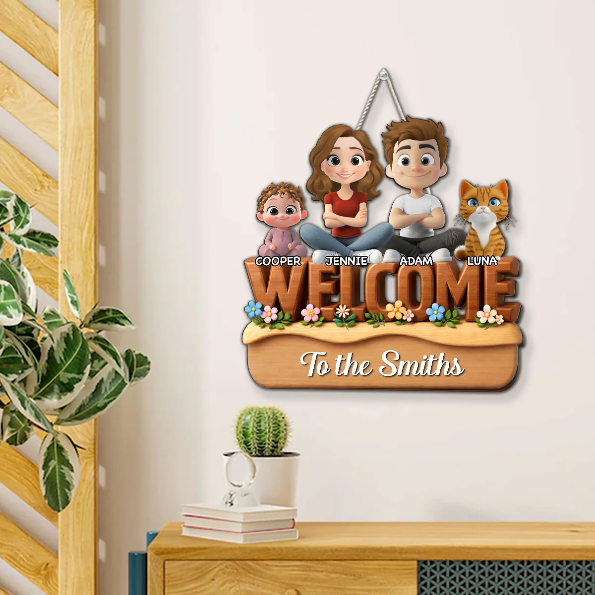 We Are All Nice Here - Personalized Custom 3D Effect Wood Sign - Image 4