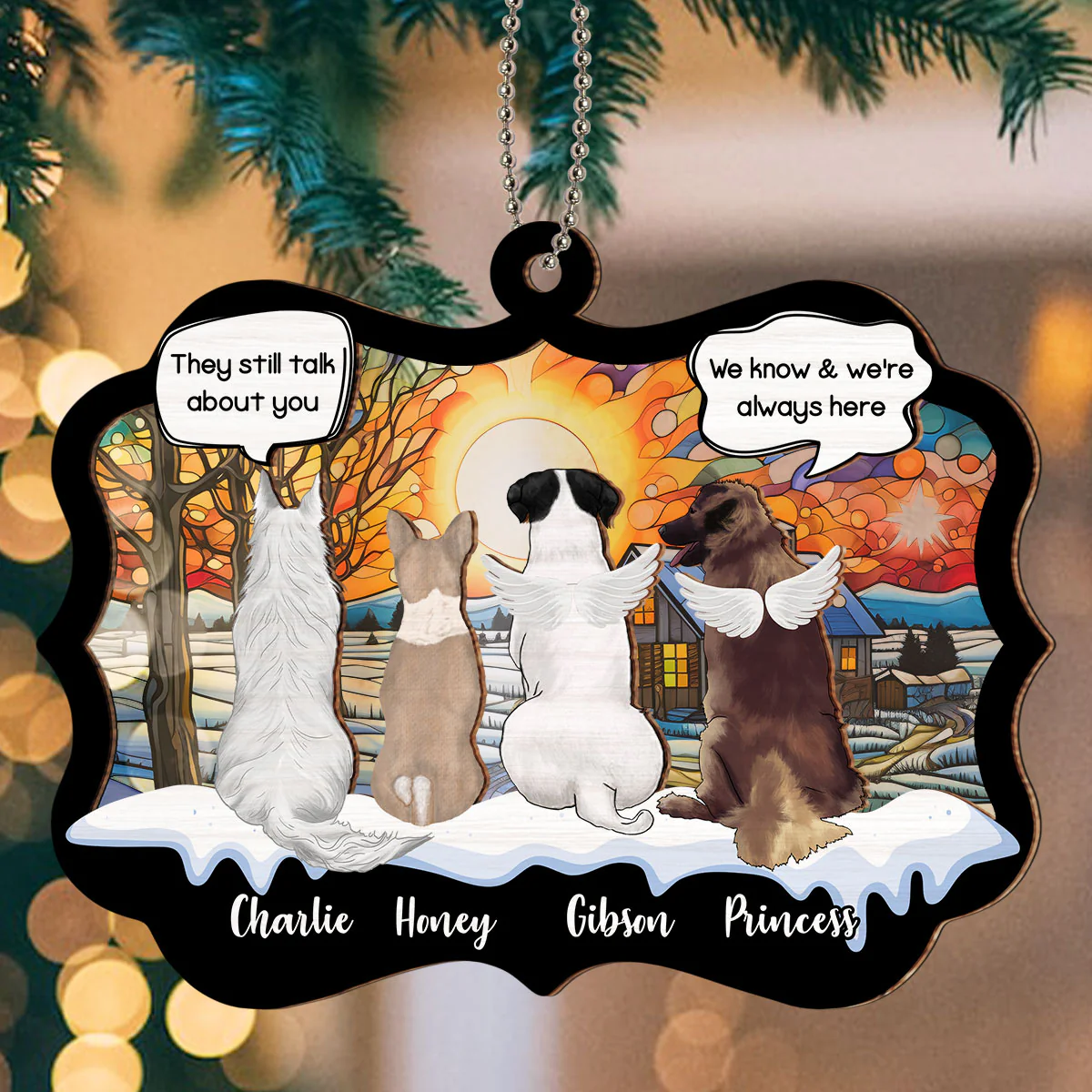 We Are Always Here - Personalized Custom Suncatcher Ornament