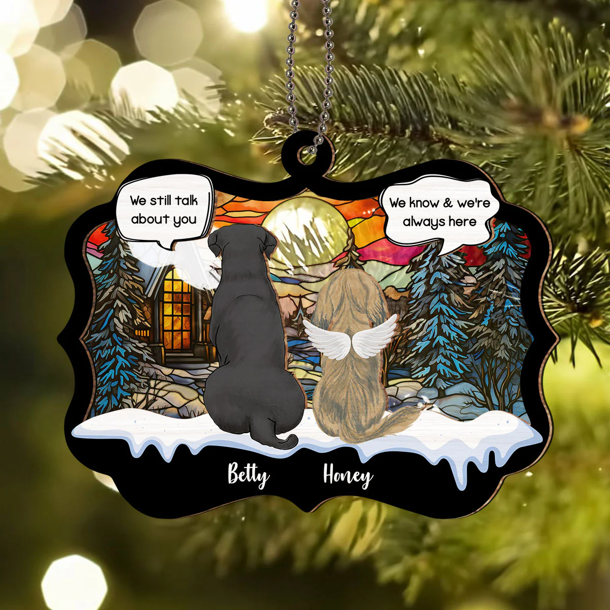 We Are Always Here - Personalized Custom Suncatcher Ornament - Image 4