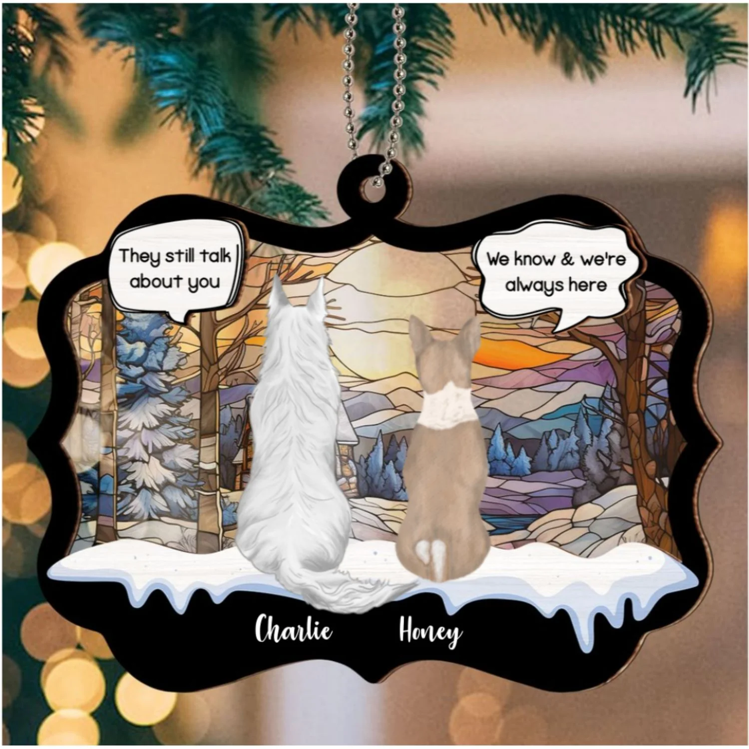 We Are Always Here - Personalized Custom Suncatcher Ornament - Image 5