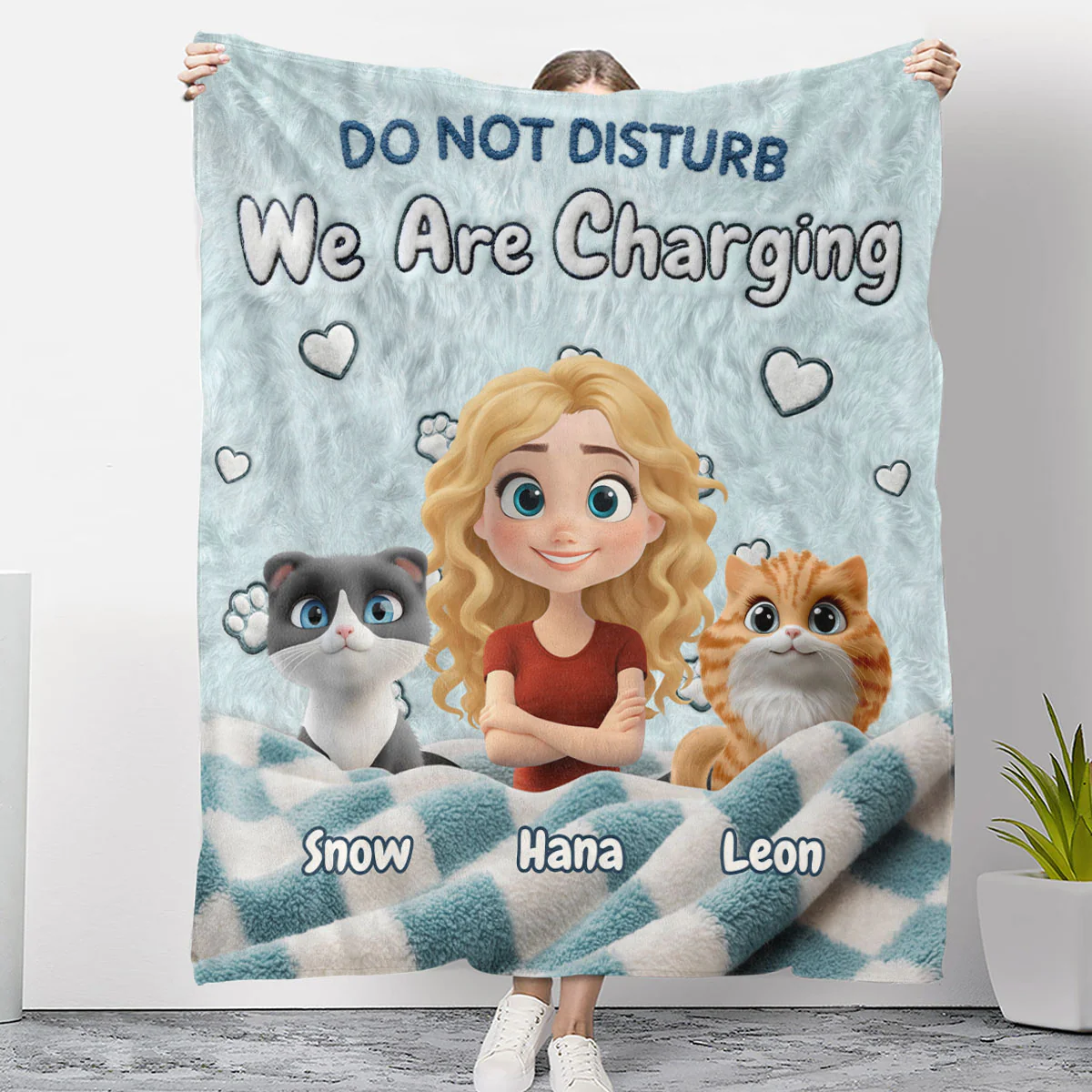 We Are Charging Cat Version - Personalized Custom Fleece Blanket