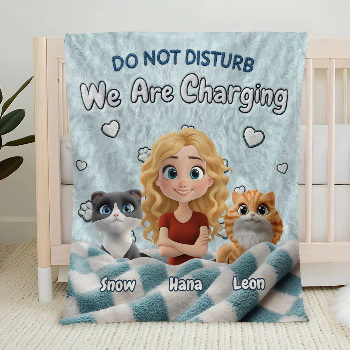 We Are Charging Cat Version - Personalized Custom Fleece Blanket - Image 4