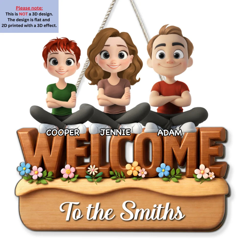We Are Nice Here - Personalized Custom 3D Effect Wood Sign - Image 6
