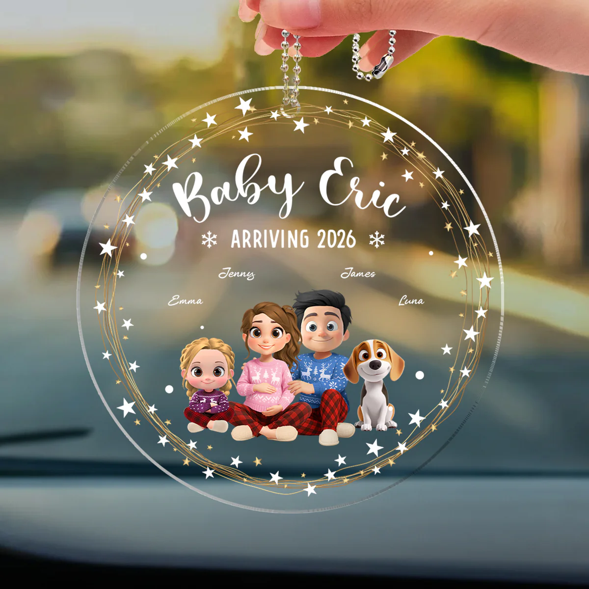 We Are Waiting For You - Personalized Custom Car Ornament - Image 3