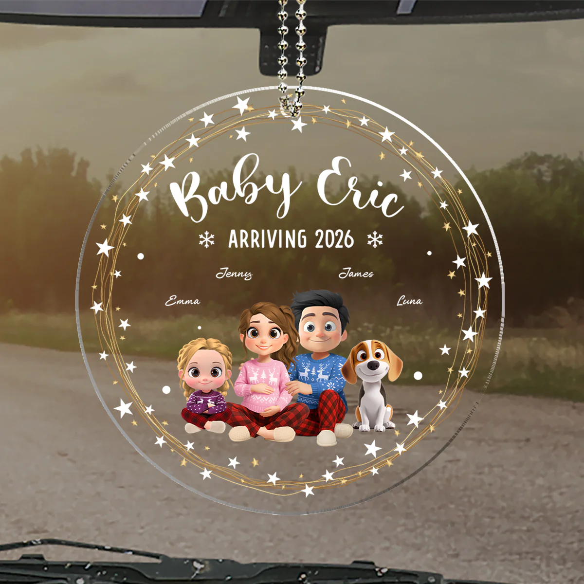 We Are Waiting For You - Personalized Custom Car Ornament - Image 4