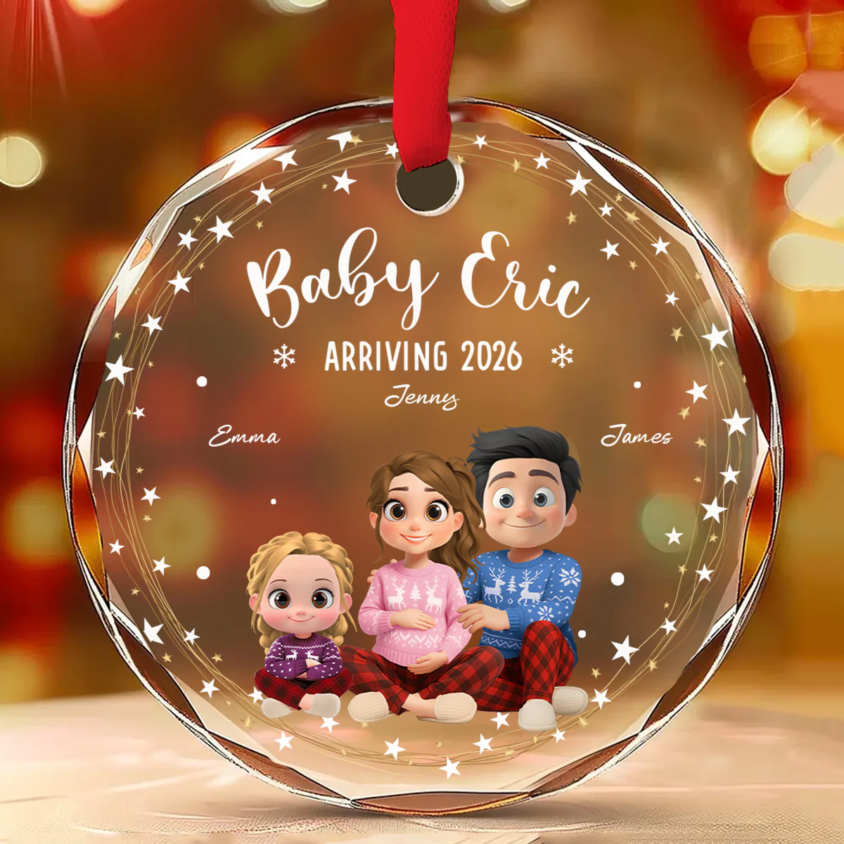 We Are Waiting For You - Personalized Custom Glass Ornament - Image 2
