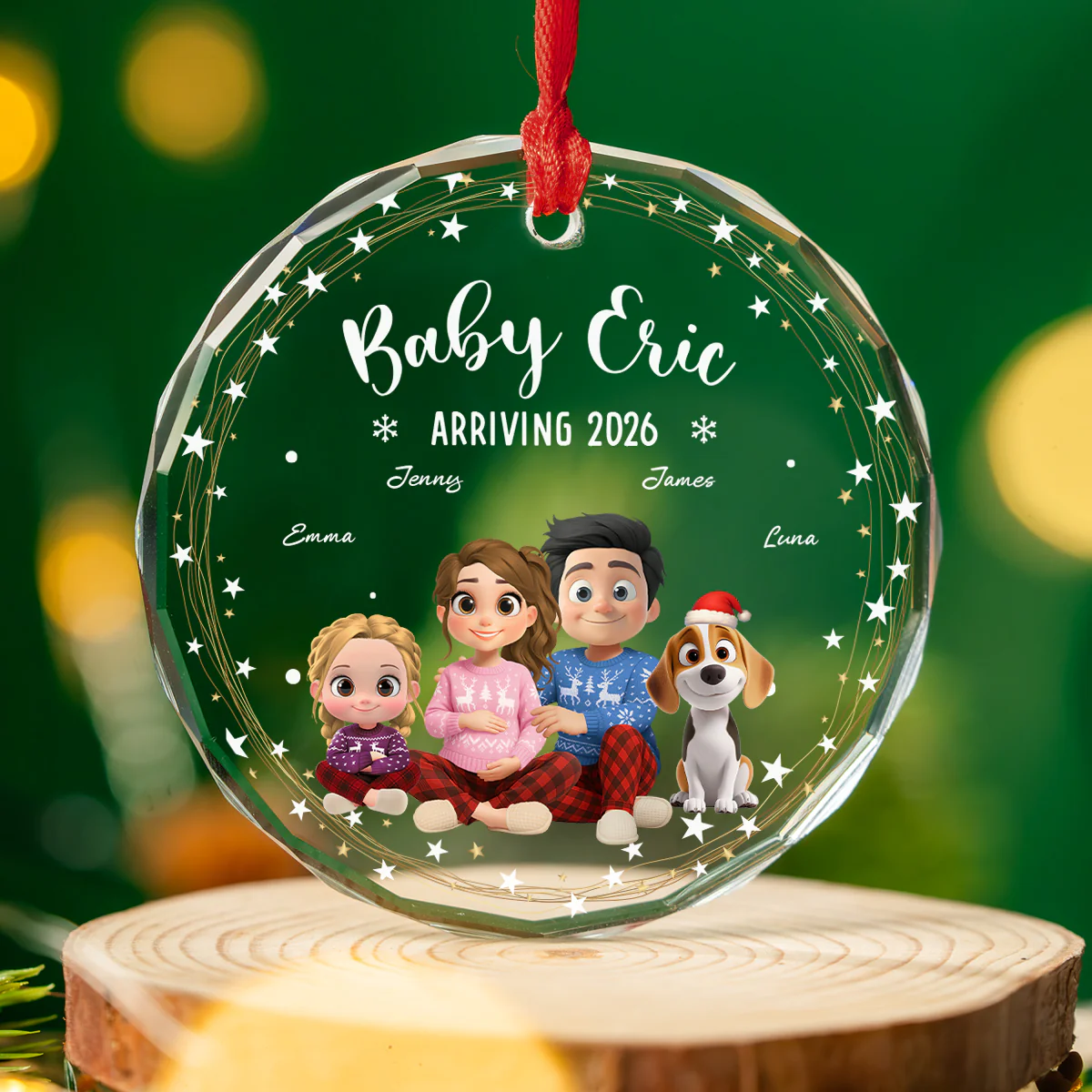 We Are Waiting For You - Personalized Custom Glass Ornament - Image 3