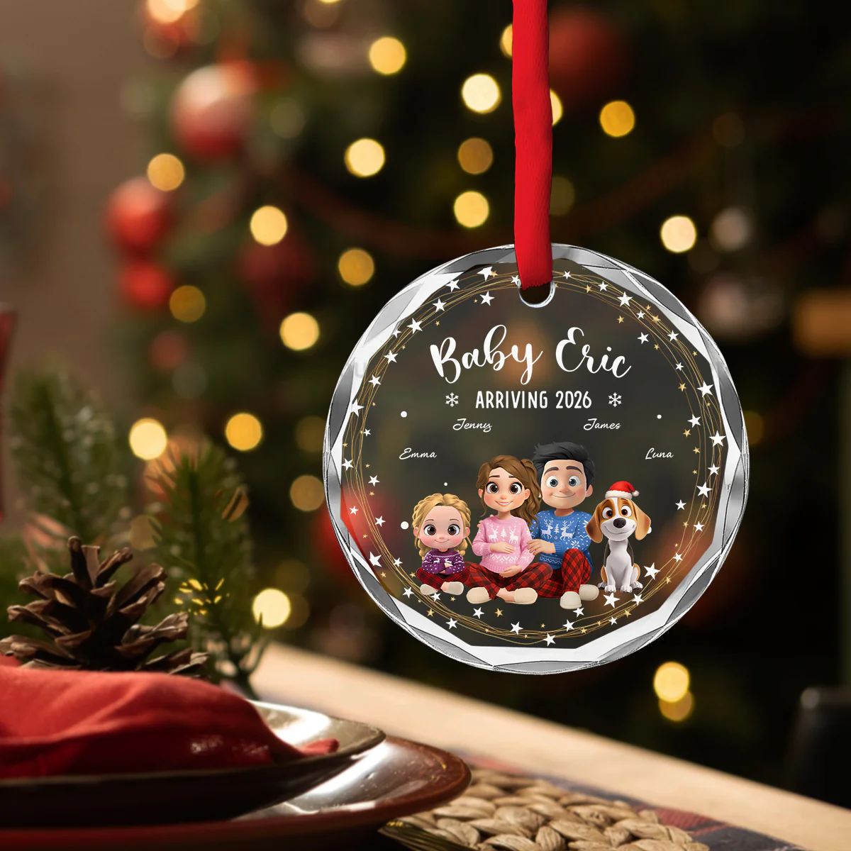 We Are Waiting For You - Personalized Custom Glass Ornament - Image 4