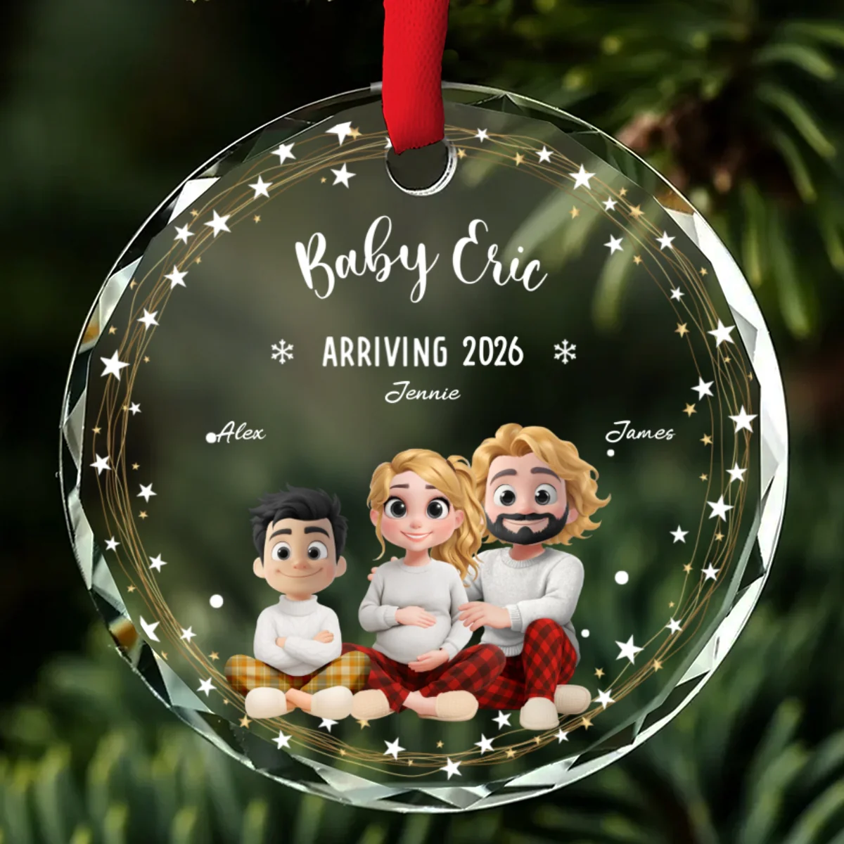 We Are Waiting For You - Personalized Custom Glass Ornament - Image 6