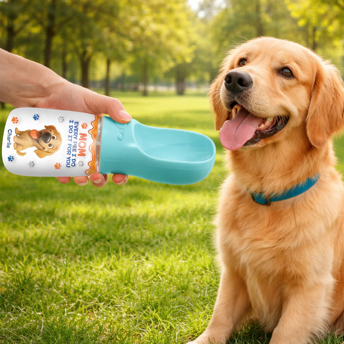 We Do It For You - Personalized Custom Pet Water Bottle With Drinking Feeder - Image 2
