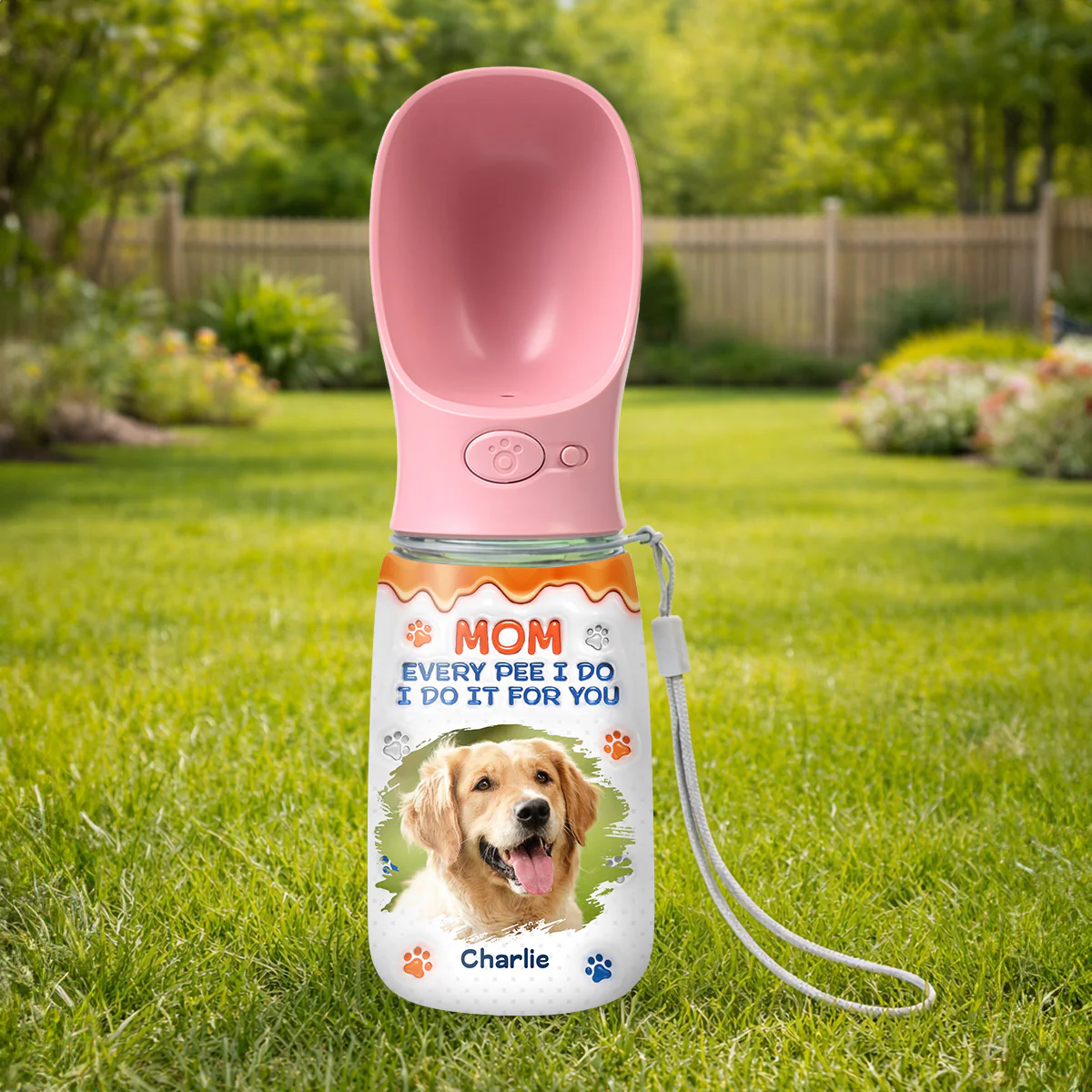 We Do It For You Photo - Personalized Custom Pet Water Bottle With Drinking Feeder - Image 2